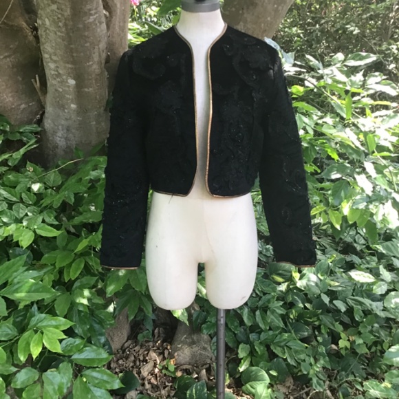 Vintage Lisandro Sarasota velvet with leather gold trim jacket - Picture 4 of 9